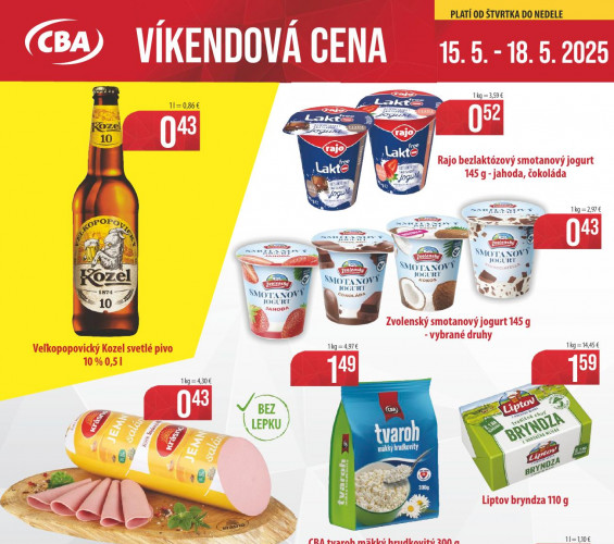 CBA Komfos - leták CBA víkend od 15.05.2025