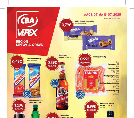 CBA Verex - leták od 03.07.2025