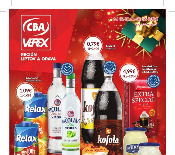 cba-verex - leták CBA Verex Vianoce od 15.12.2022