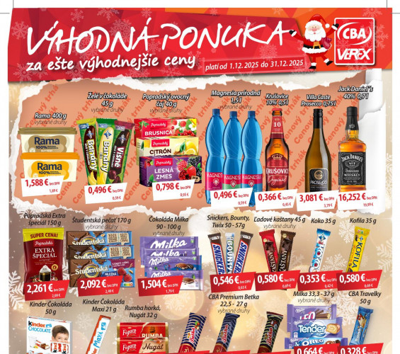 cba-verex - leták CBA Verex výhodný nákup od 01.12.2025