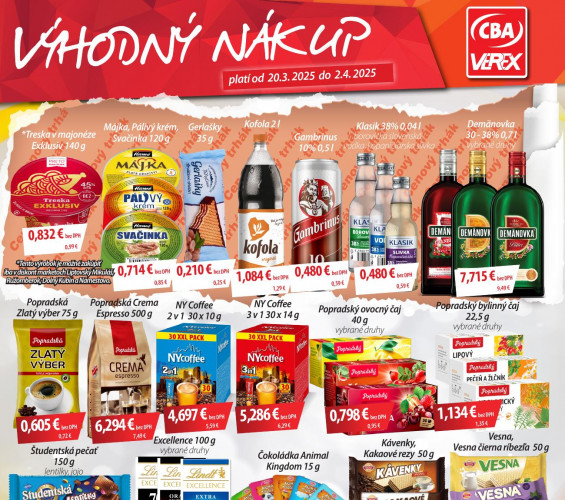 cba-verex - leták CBA Verex výhodný nákup od 20.03.2025