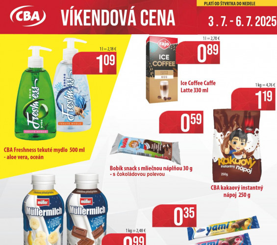 CBA Verex - leták CBA víkend od 03.07.2025