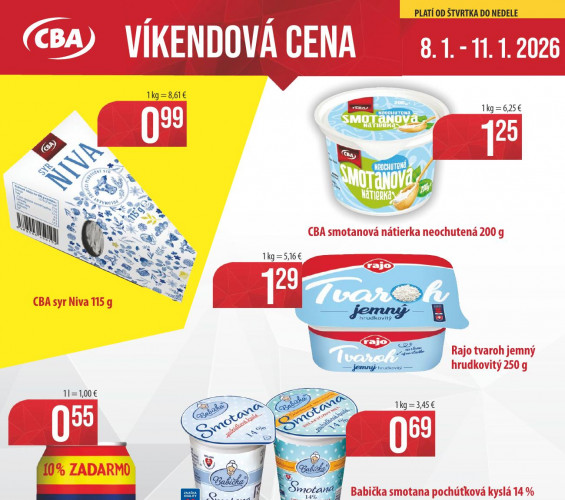 cba-verex - leták CBA víkend od 08.01.2026