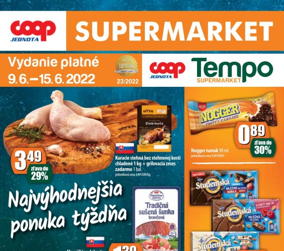 coop - leták COOP Supermarket od 09.06.2022