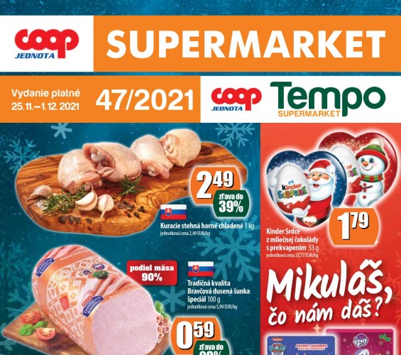 coop - Akciový leták COOP Supermarket od 25.11.2021