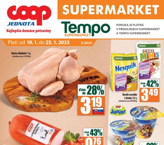 coop - leták Coop Supermarket od 19.01.2023