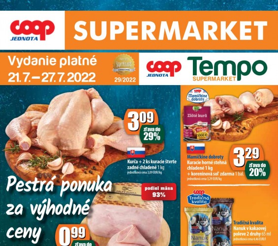 coop - leták Coop Supermarket od 21.07.2022
