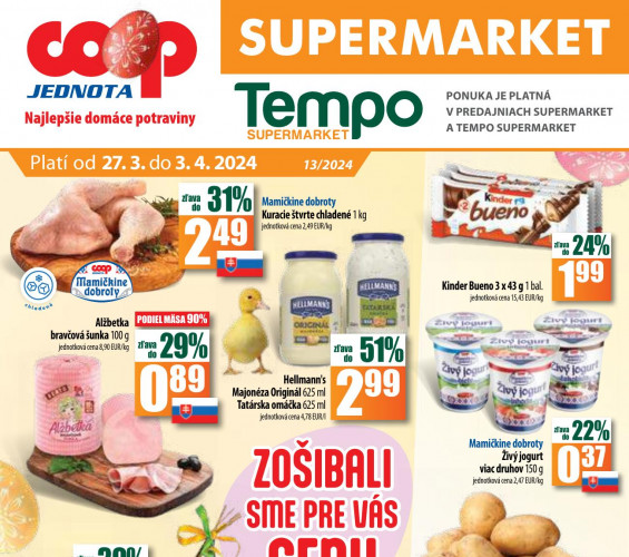 COOP - leták COOP Supermarket od 27.03.2024