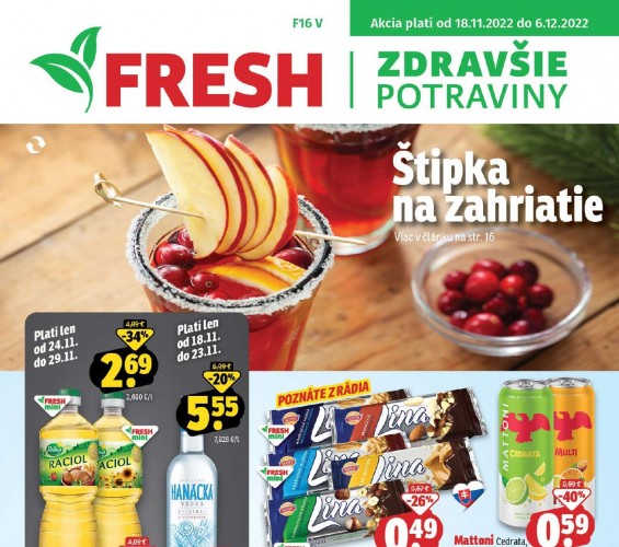 fresh - leták Fresh východné Slovensko od 18.11.2022