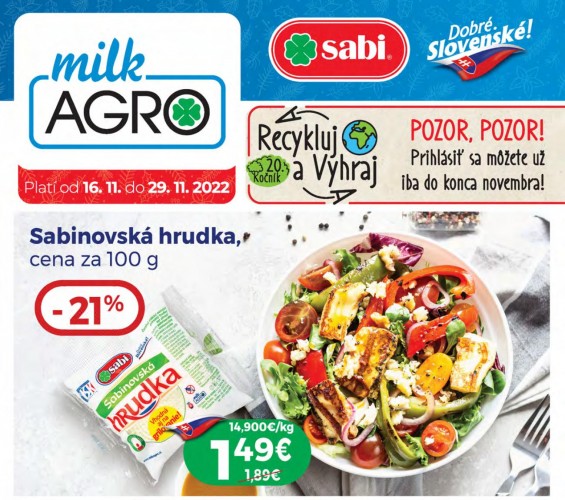 milk-agro - leták od 16.11.2022