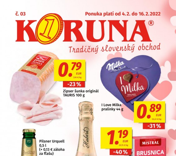 potraviny-koruna - leták od 04.02.2022