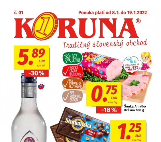 potraviny-koruna - leták od 08.01.2022