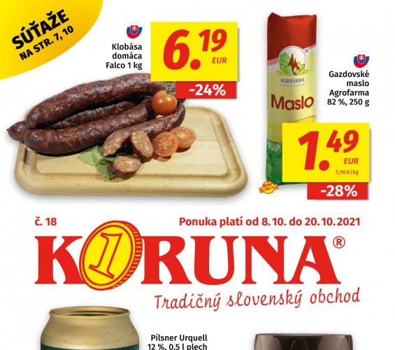 potraviny-koruna - Akciový leták od 08.10.2021