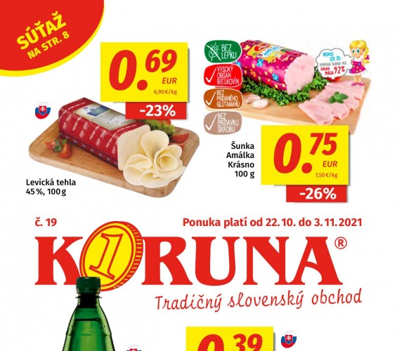 potraviny-koruna - Akciový leták od 22.10.2021