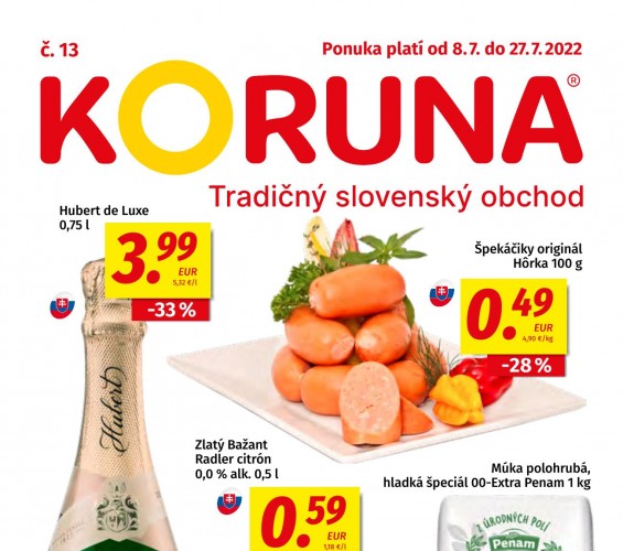 potraviny-koruna - leták od 08.07.2022