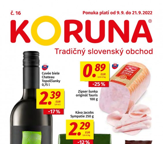 potraviny-koruna - leták od 09.09.2022