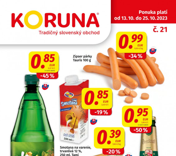 potraviny-koruna - leták od 13.10.2023