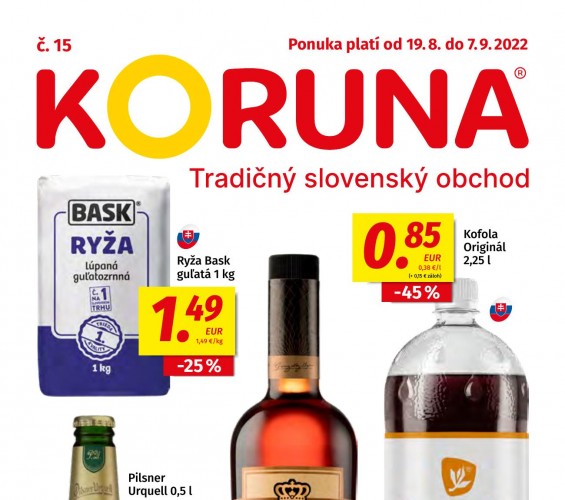 potraviny-koruna - leták od 19.08.2022