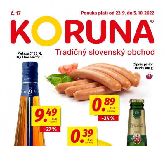 Potraviny Koruna - leták od 23.09.2022