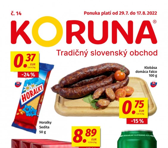 potraviny-koruna - leták od 29.07.2022