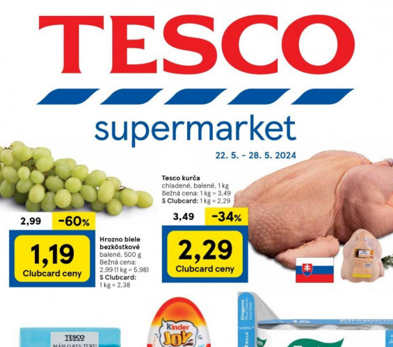 Tesco - Leták Tesco Supermarkety od 22.05.2024