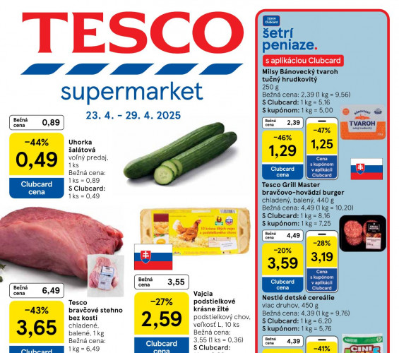 tesco - Leták Tesco Supermarkety od 23.04.2025