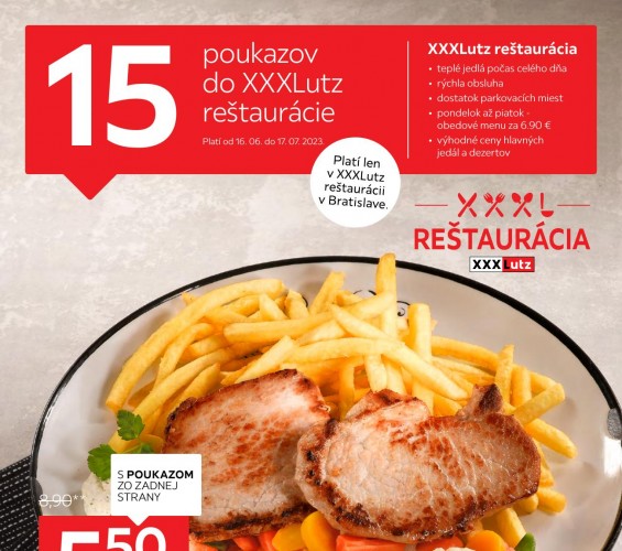 xxx-lutz - leták - Poukazy do reštaurácie XXXlutz od 16.06.2023