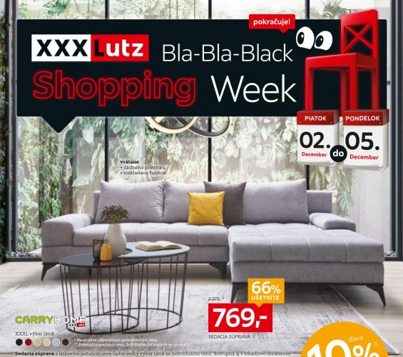 xxx-lutz - letákBlack Shopping Week - zľava 25% na celý váš nákup - pokračuje !!! od 28.11.2022